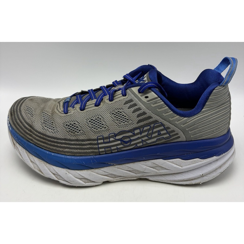 Hoka One One Bondi 6 Sneakers Mens 9 Gray Blue Running Casual Read